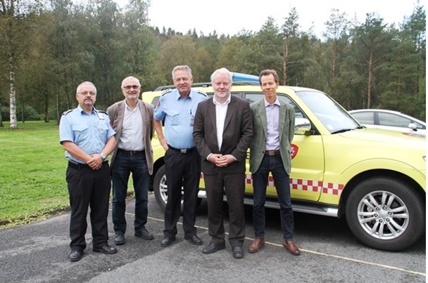 Seminardeltakere, fra venstre: Rune Einar Håland, Geir Sønstebø, Henry Ove Berg, Jørn Holme og Harald Ibenholt. Fotograf: Bente Henriksen