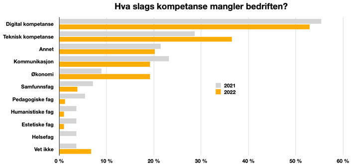 Figur 2: Hva slags kompetanse mangler bedriften?